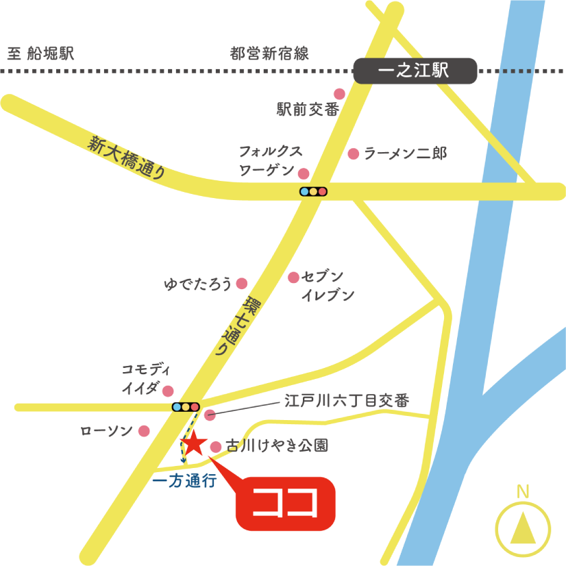 スマイルベジフルへの地図